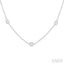Oval Shape Diamond Station Necklace