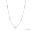 Princess Shape Diamond Station Necklace