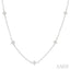 Princess Shape Diamond Station Necklace