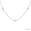 Princess Shape Diamond Station Necklace