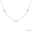 Princess Shape Diamond Station Necklace