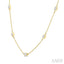 Emerald Shape Diamond Station Necklace