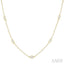 Emerald Shape Diamond Station Necklace