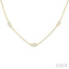 Emerald Shape Diamond Station Necklace