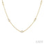 Emerald Shape Diamond Station Necklace