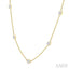 Oval Shape Diamond Station Necklace