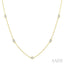 Oval Shape Diamond Station Necklace