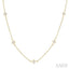 Princess Shape Diamond Station Necklace