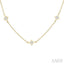 Princess Shape Diamond Station Necklace