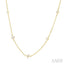 Princess Shape Diamond Station Necklace