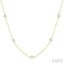 Princess Shape Diamond Station Necklace