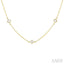 Princess Shape Diamond Station Necklace