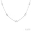 Emerald Shape Diamond Station Necklace