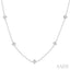 Princess Shape Diamond Station Necklace