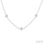 Princess Shape Diamond Station Necklace
