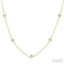 Princess Shape Diamond Station Necklace