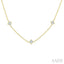 Princess Shape Diamond Station Necklace