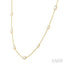 Emerald Shape Diamond Station Necklace