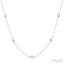 Princess Shape Diamond Station Necklace