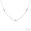Princess Shape Diamond Station Necklace