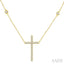 Cross Diamond Fashion Station Necklace