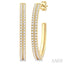 Double Row Diamond Half Hoop Earrings
