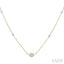 Marquise Shape Bezel Set Diamond Station Necklace