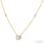 Oval Shape Bezel Set Diamond Station Necklace