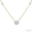 Oval Shape Bezel Set Diamond Station Necklace