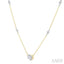 Pear Shape Bezel Set Diamond Station Necklace