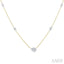 Pear Shape Bezel Set Diamond Station Necklace