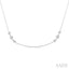 3 Stone Diamond Station Necklace