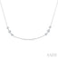 3 Stone Diamond Station Necklace