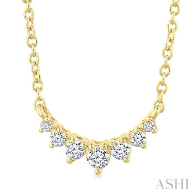 Graduated Petite Diamond Fashion Smile Necklace