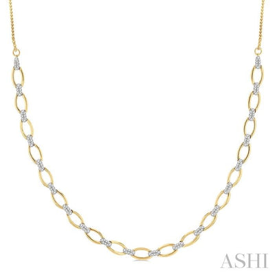 Oval Shape Link Diamond Fashion Necklace