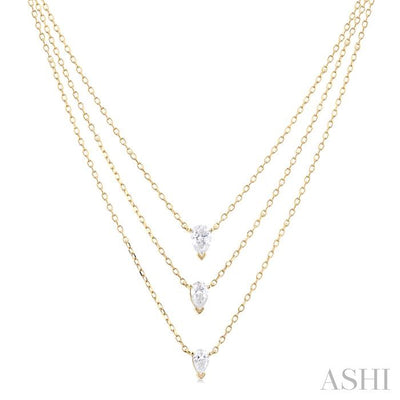 Pear Shape Diamond Layered Necklace