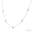 Bezel Set Paperclip Diamond Station Necklace