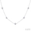 Bezel Set Paperclip Diamond Station Necklace