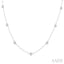 Bezel Set Paperclip Diamond Station Necklace