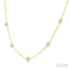 Bezel Set Paperclip Diamond Station Necklace