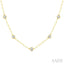 Bezel Set Paperclip Diamond Station Necklace