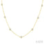 Bezel Set Paperclip Diamond Station Necklace