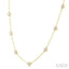 Bezel Set Paperclip Diamond Station Necklace