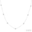 Bezel Set Paperclip Diamond Station Necklace