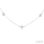 Bezel Set Paperclip Diamond Station Necklace