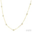 Bezel Set Paperclip Diamond Station Necklace