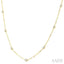 Bezel Set Paperclip Diamond Station Necklace