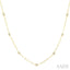 Bezel Set Paperclip Diamond Station Necklace