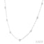 Bezel Set Paperclip Diamond Station Necklace