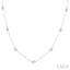 Bezel Set Paperclip Diamond Station Necklace